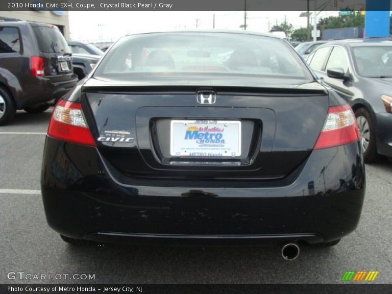 Crystal Black Pearl / Gray 2010 Honda Civic EX-L Coupe