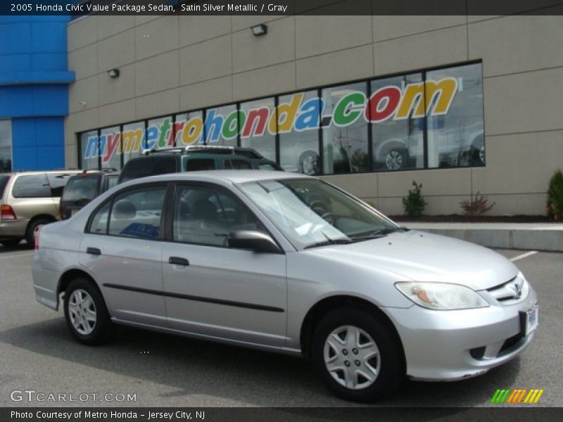 Satin Silver Metallic / Gray 2005 Honda Civic Value Package Sedan