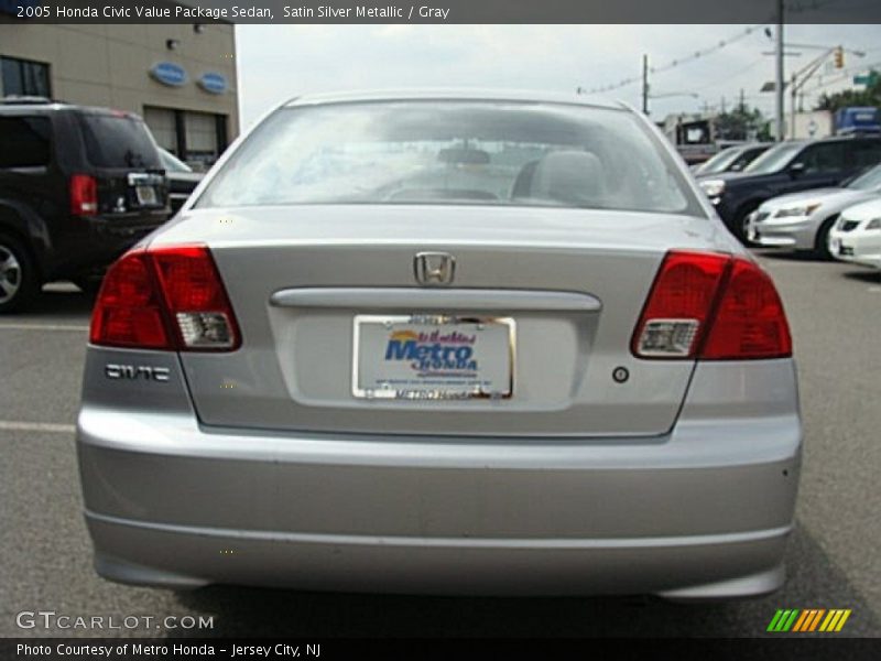 Satin Silver Metallic / Gray 2005 Honda Civic Value Package Sedan
