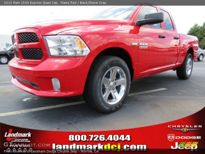 Flame Red / Black/Diesel Gray 2013 Ram 1500 Express Quad Cab