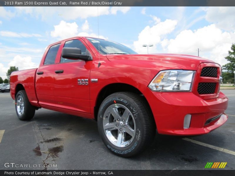 Flame Red / Black/Diesel Gray 2013 Ram 1500 Express Quad Cab