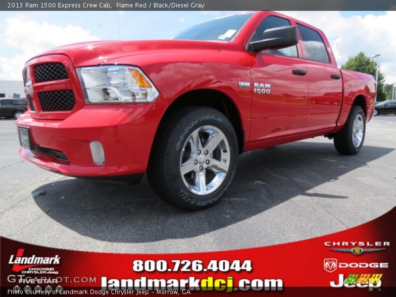 Flame Red / Black/Diesel Gray 2013 Ram 1500 Express Crew Cab