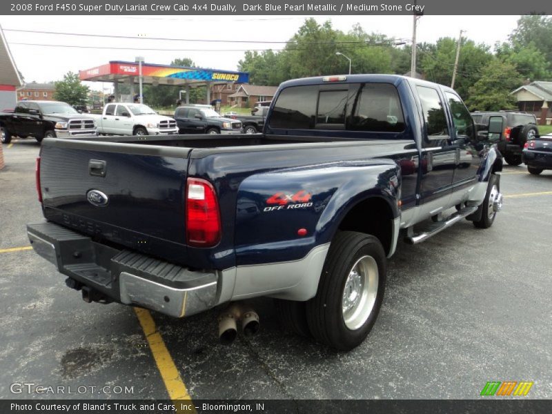 Dark Blue Pearl Metallic / Medium Stone Grey 2008 Ford F450 Super Duty Lariat Crew Cab 4x4 Dually