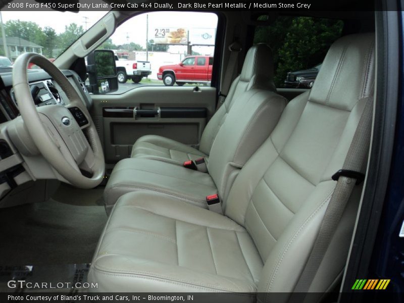 Dark Blue Pearl Metallic / Medium Stone Grey 2008 Ford F450 Super Duty Lariat Crew Cab 4x4 Dually