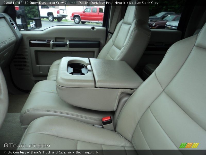 Dark Blue Pearl Metallic / Medium Stone Grey 2008 Ford F450 Super Duty Lariat Crew Cab 4x4 Dually