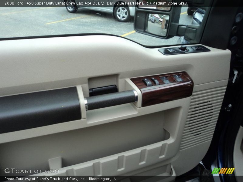 Dark Blue Pearl Metallic / Medium Stone Grey 2008 Ford F450 Super Duty Lariat Crew Cab 4x4 Dually
