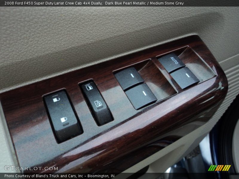 Dark Blue Pearl Metallic / Medium Stone Grey 2008 Ford F450 Super Duty Lariat Crew Cab 4x4 Dually