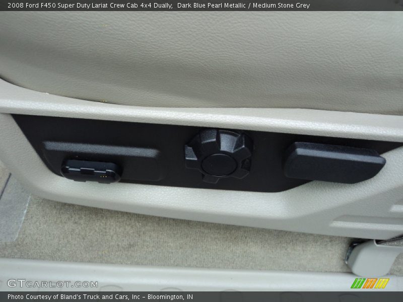 Dark Blue Pearl Metallic / Medium Stone Grey 2008 Ford F450 Super Duty Lariat Crew Cab 4x4 Dually