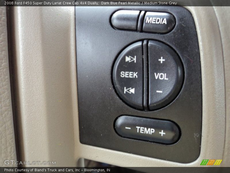 Dark Blue Pearl Metallic / Medium Stone Grey 2008 Ford F450 Super Duty Lariat Crew Cab 4x4 Dually