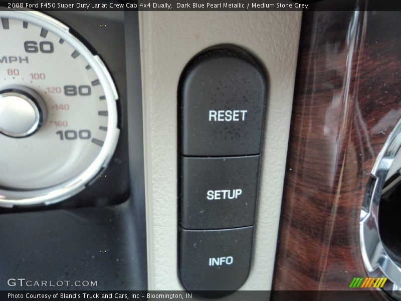 Dark Blue Pearl Metallic / Medium Stone Grey 2008 Ford F450 Super Duty Lariat Crew Cab 4x4 Dually