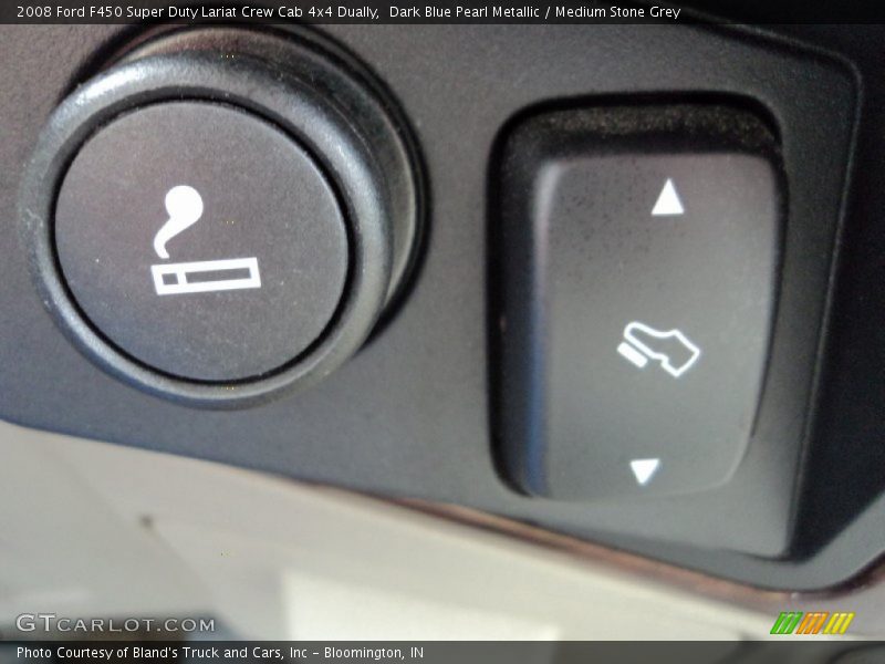 Dark Blue Pearl Metallic / Medium Stone Grey 2008 Ford F450 Super Duty Lariat Crew Cab 4x4 Dually