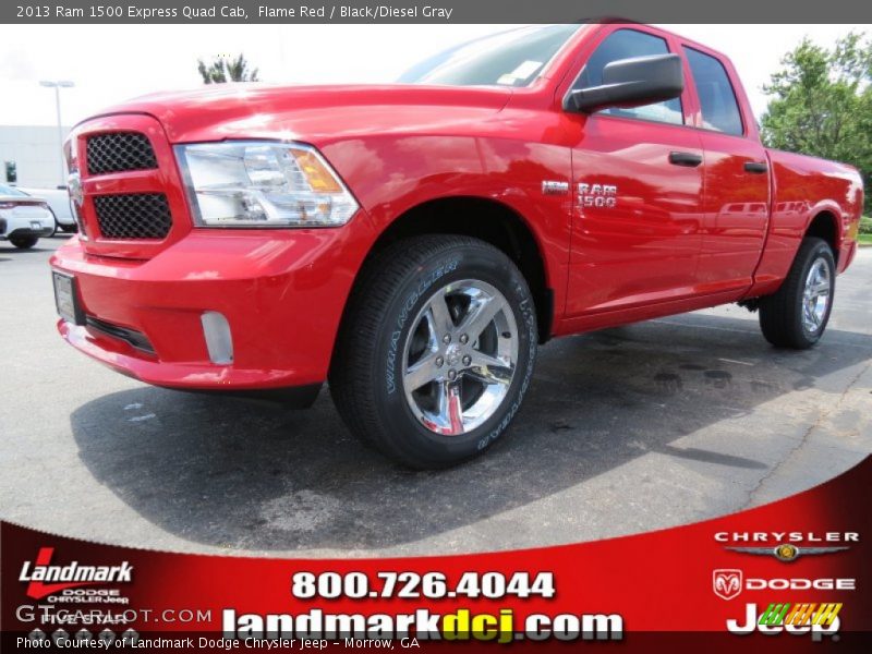 Flame Red / Black/Diesel Gray 2013 Ram 1500 Express Quad Cab