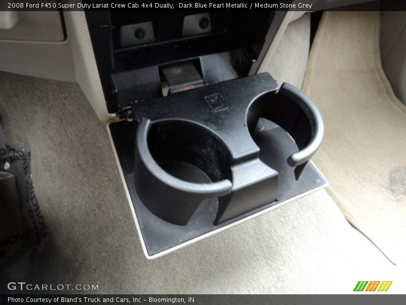 Dark Blue Pearl Metallic / Medium Stone Grey 2008 Ford F450 Super Duty Lariat Crew Cab 4x4 Dually