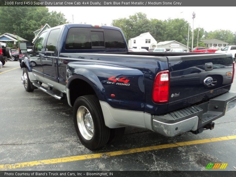 Dark Blue Pearl Metallic / Medium Stone Grey 2008 Ford F450 Super Duty Lariat Crew Cab 4x4 Dually