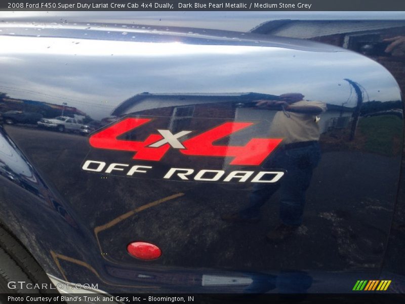 Dark Blue Pearl Metallic / Medium Stone Grey 2008 Ford F450 Super Duty Lariat Crew Cab 4x4 Dually