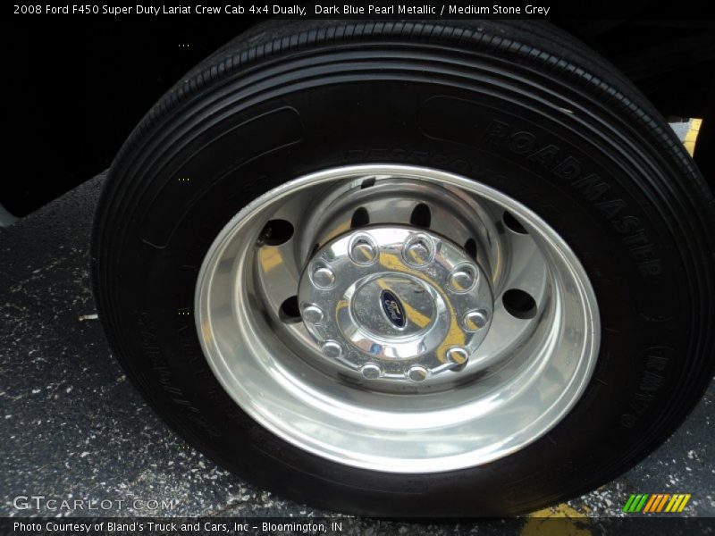 Dark Blue Pearl Metallic / Medium Stone Grey 2008 Ford F450 Super Duty Lariat Crew Cab 4x4 Dually