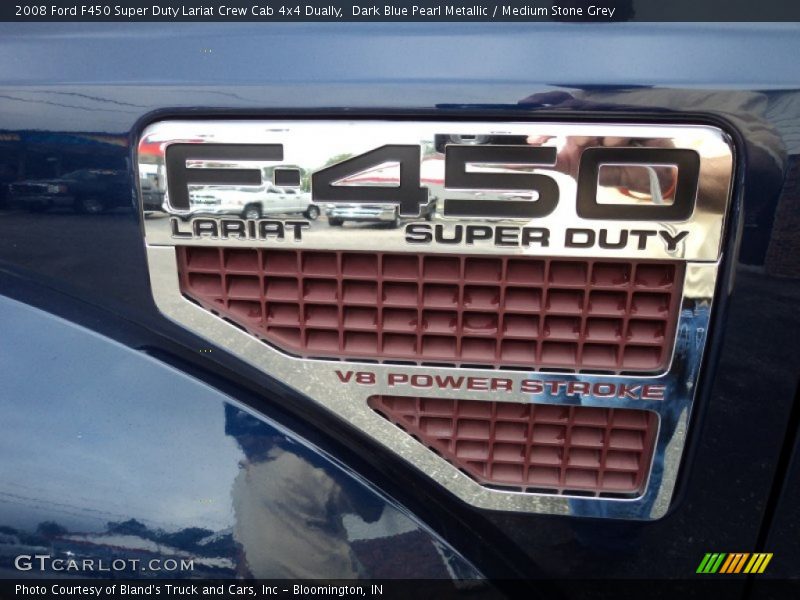 Dark Blue Pearl Metallic / Medium Stone Grey 2008 Ford F450 Super Duty Lariat Crew Cab 4x4 Dually