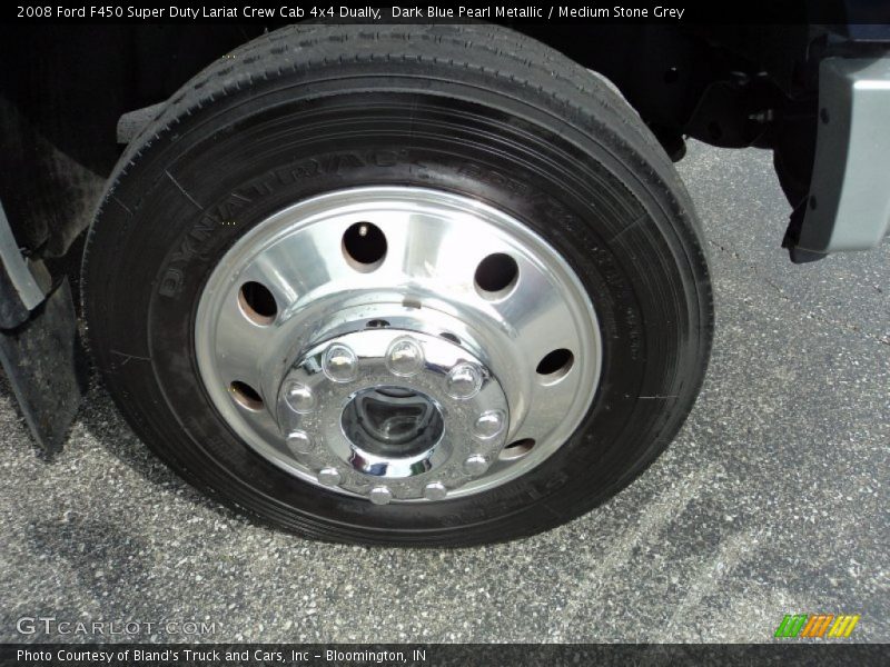 Dark Blue Pearl Metallic / Medium Stone Grey 2008 Ford F450 Super Duty Lariat Crew Cab 4x4 Dually
