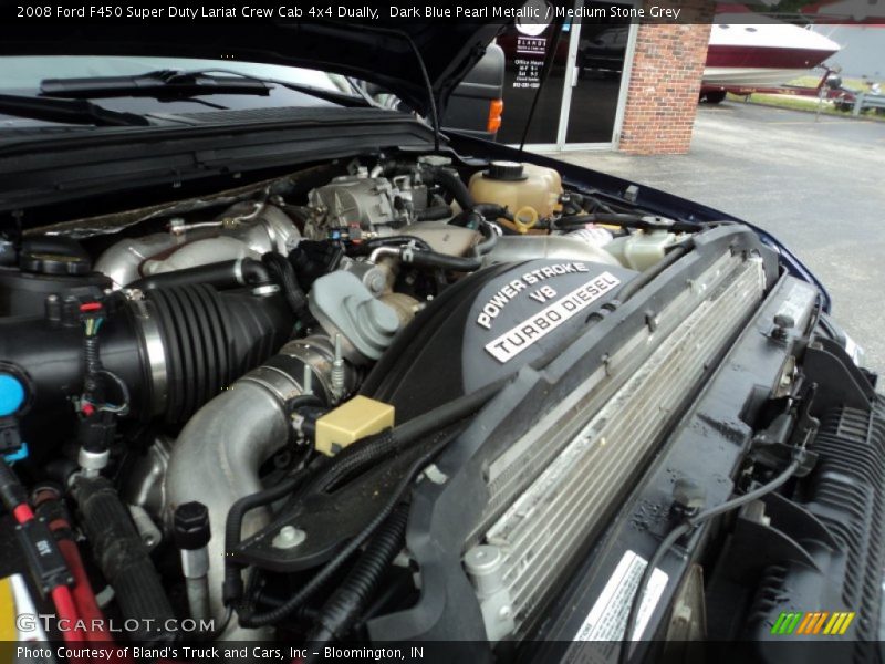 Dark Blue Pearl Metallic / Medium Stone Grey 2008 Ford F450 Super Duty Lariat Crew Cab 4x4 Dually