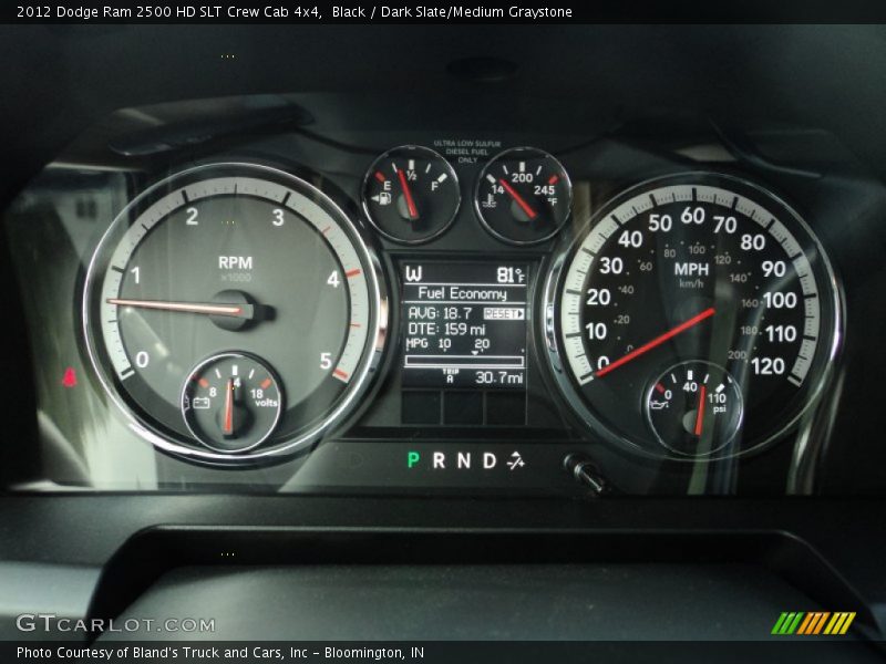 Black / Dark Slate/Medium Graystone 2012 Dodge Ram 2500 HD SLT Crew Cab 4x4