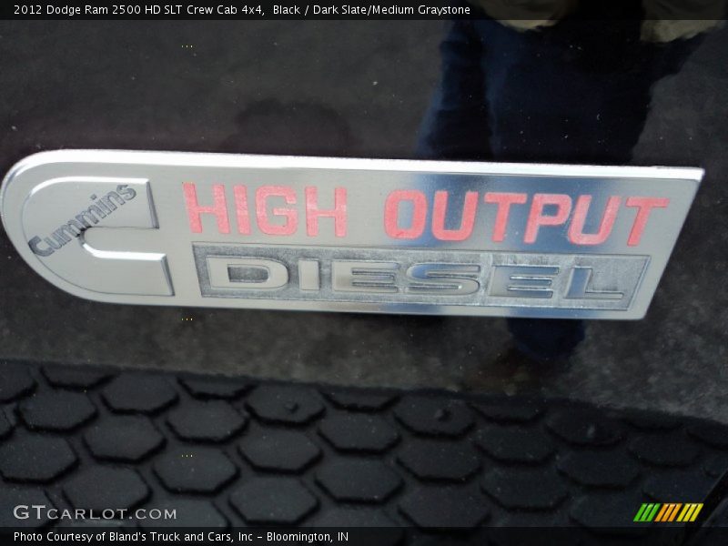Black / Dark Slate/Medium Graystone 2012 Dodge Ram 2500 HD SLT Crew Cab 4x4