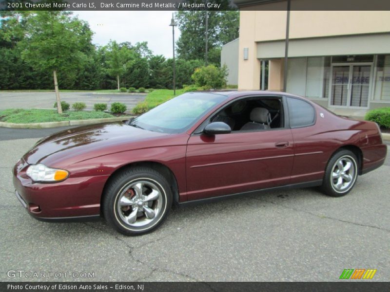 Dark Carmine Red Metallic / Medium Gray 2001 Chevrolet Monte Carlo LS