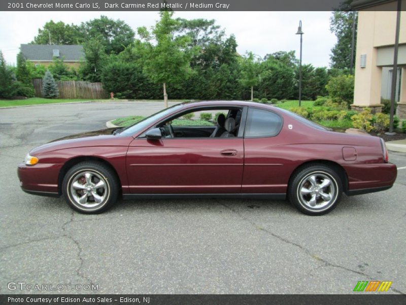 Dark Carmine Red Metallic / Medium Gray 2001 Chevrolet Monte Carlo LS