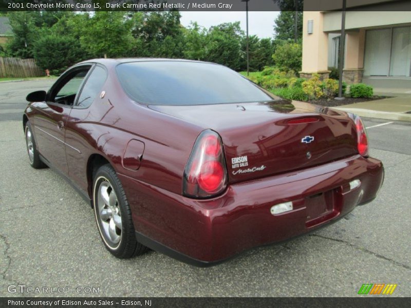 Dark Carmine Red Metallic / Medium Gray 2001 Chevrolet Monte Carlo LS