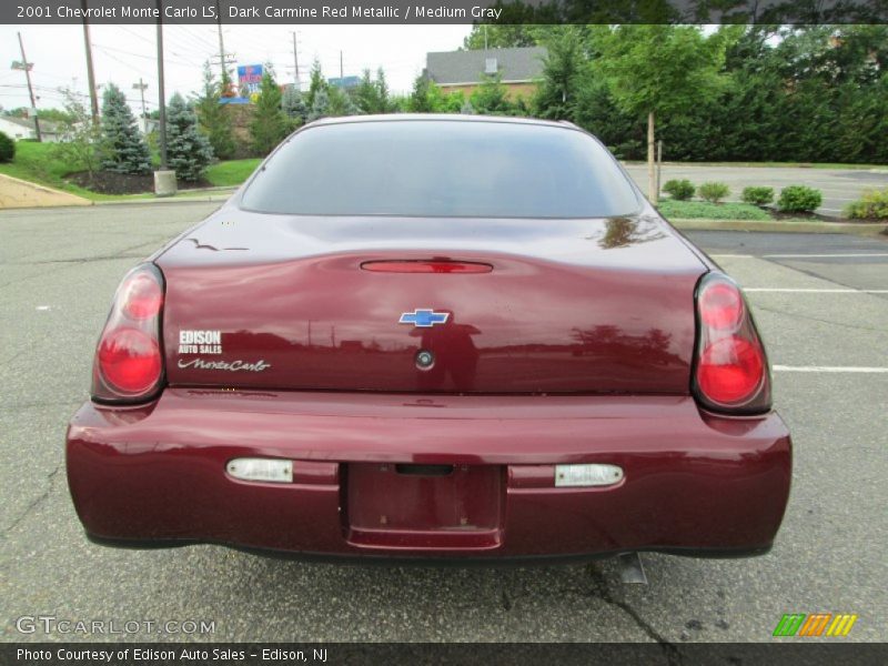 Dark Carmine Red Metallic / Medium Gray 2001 Chevrolet Monte Carlo LS