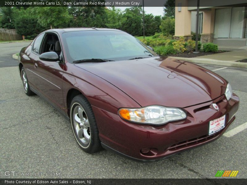 Dark Carmine Red Metallic / Medium Gray 2001 Chevrolet Monte Carlo LS