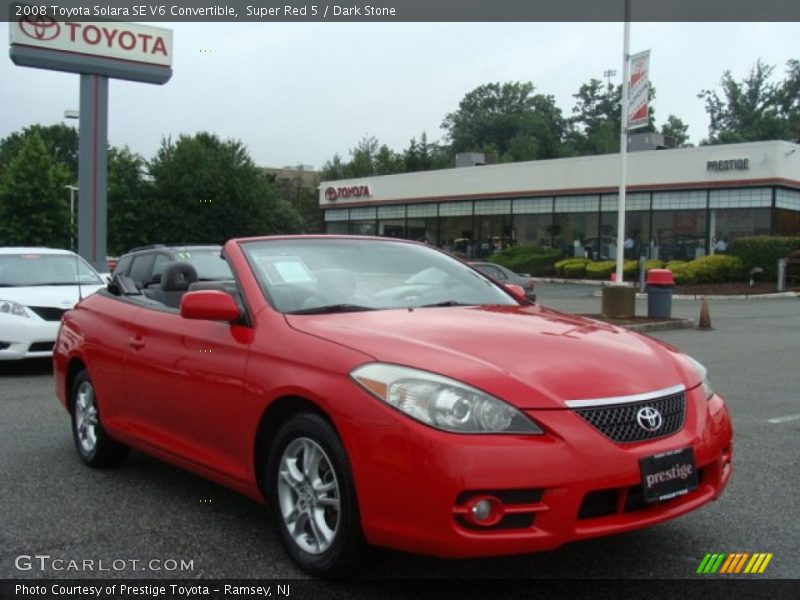 Super Red 5 / Dark Stone 2008 Toyota Solara SE V6 Convertible