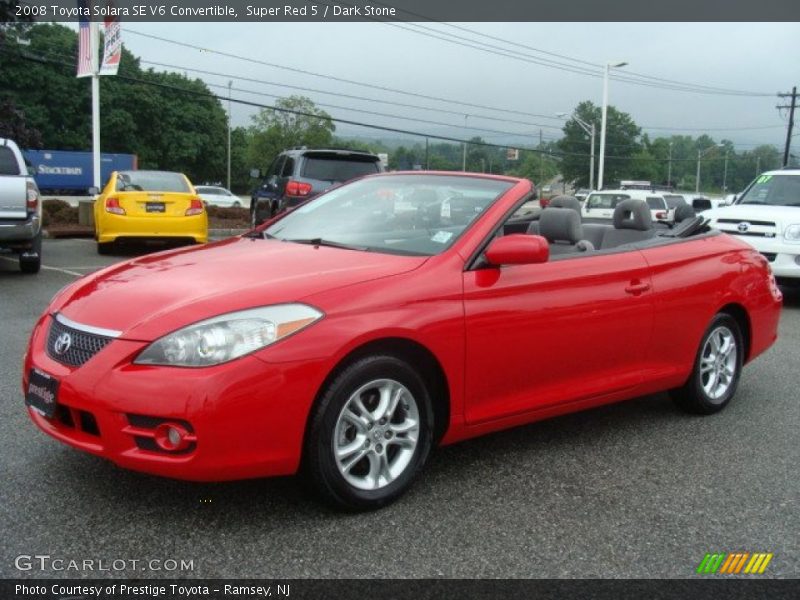 Super Red 5 / Dark Stone 2008 Toyota Solara SE V6 Convertible