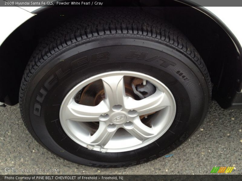 Powder White Pearl / Gray 2008 Hyundai Santa Fe GLS