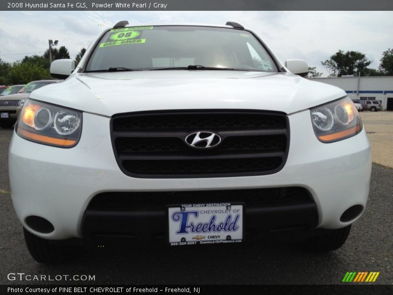 Powder White Pearl / Gray 2008 Hyundai Santa Fe GLS