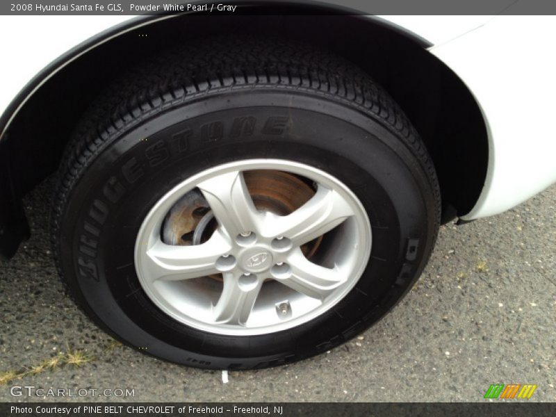 Powder White Pearl / Gray 2008 Hyundai Santa Fe GLS