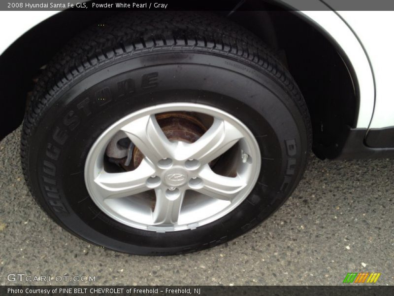 Powder White Pearl / Gray 2008 Hyundai Santa Fe GLS