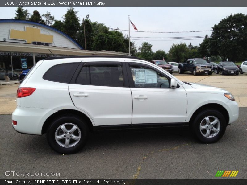 Powder White Pearl / Gray 2008 Hyundai Santa Fe GLS