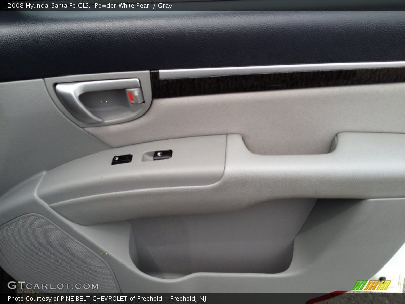 Powder White Pearl / Gray 2008 Hyundai Santa Fe GLS