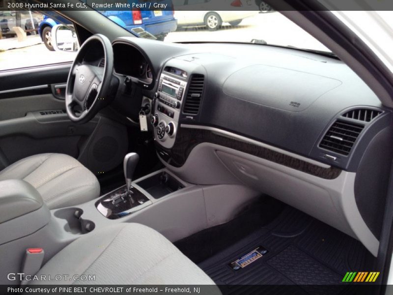 Powder White Pearl / Gray 2008 Hyundai Santa Fe GLS