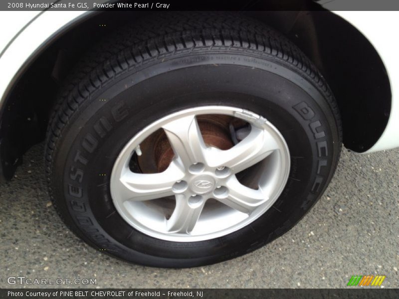 Powder White Pearl / Gray 2008 Hyundai Santa Fe GLS