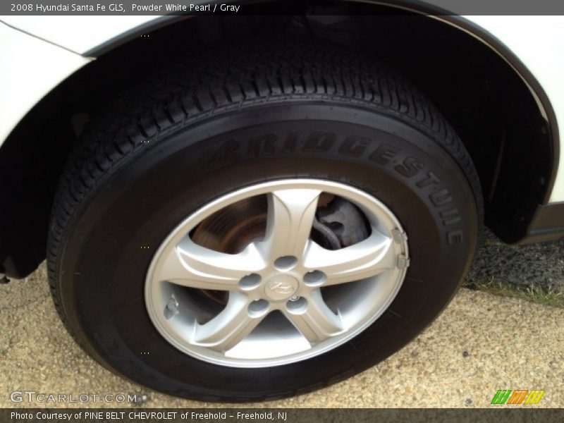 Powder White Pearl / Gray 2008 Hyundai Santa Fe GLS