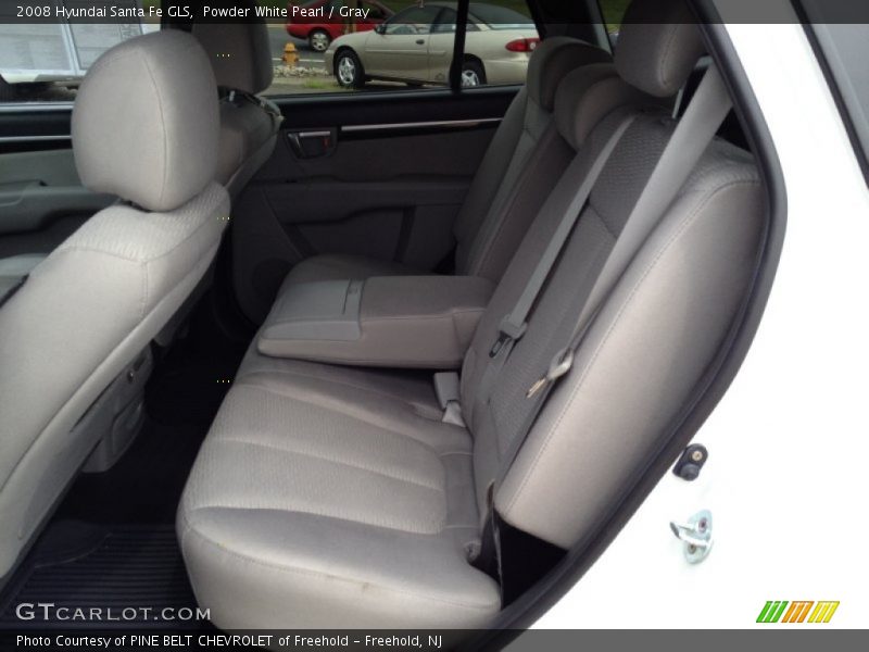 Powder White Pearl / Gray 2008 Hyundai Santa Fe GLS