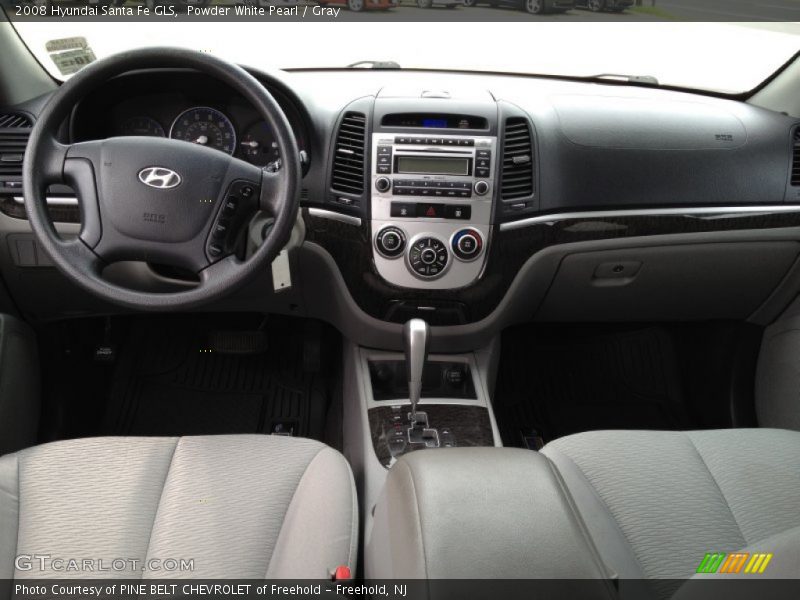 Powder White Pearl / Gray 2008 Hyundai Santa Fe GLS