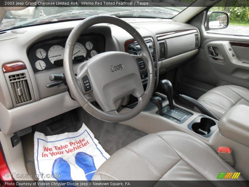 Inferno Red Tinted Pearlcoat / Taupe 2003 Jeep Grand Cherokee Limited 4x4