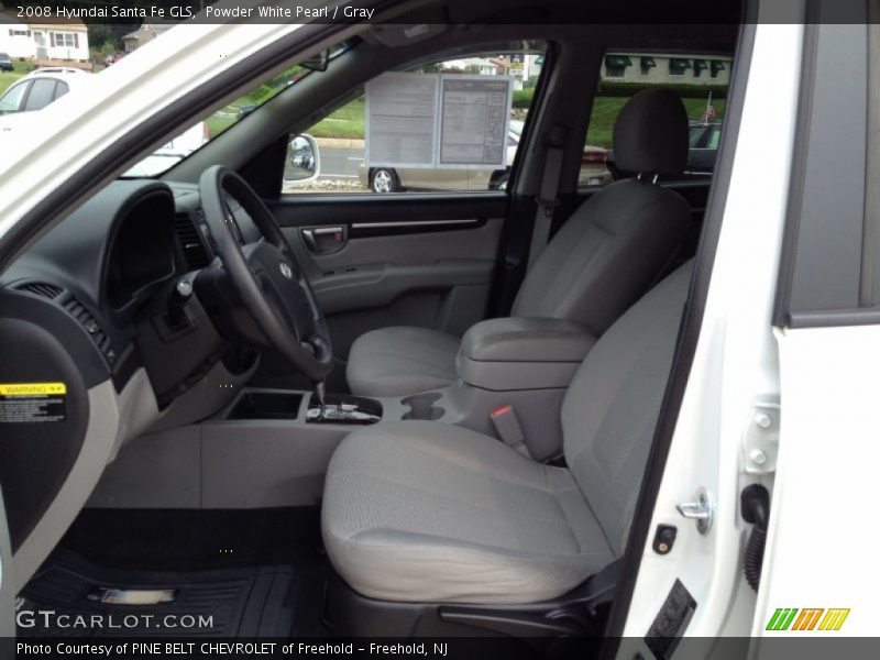 Powder White Pearl / Gray 2008 Hyundai Santa Fe GLS