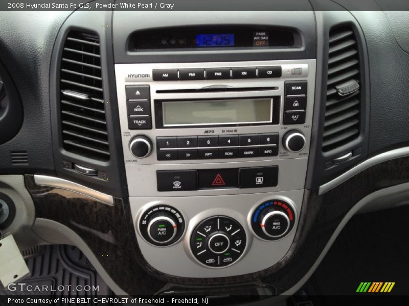 Powder White Pearl / Gray 2008 Hyundai Santa Fe GLS