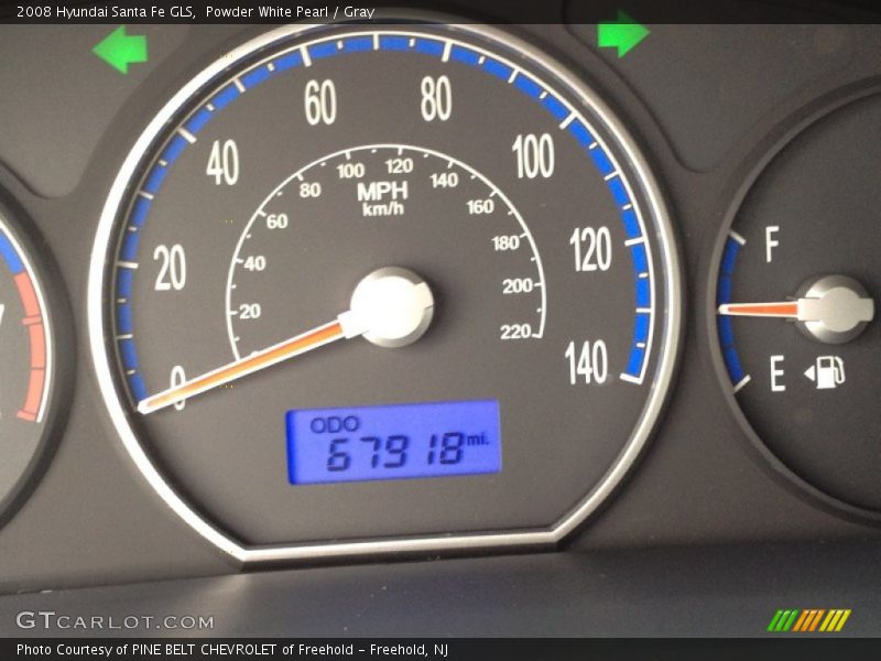 Powder White Pearl / Gray 2008 Hyundai Santa Fe GLS