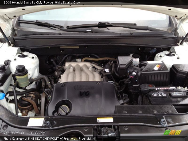 Powder White Pearl / Gray 2008 Hyundai Santa Fe GLS