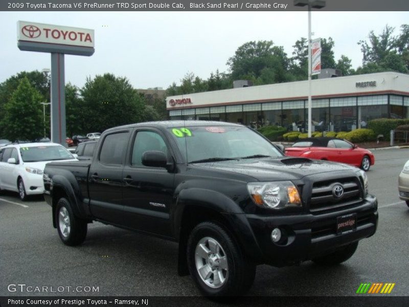 Black Sand Pearl / Graphite Gray 2009 Toyota Tacoma V6 PreRunner TRD Sport Double Cab