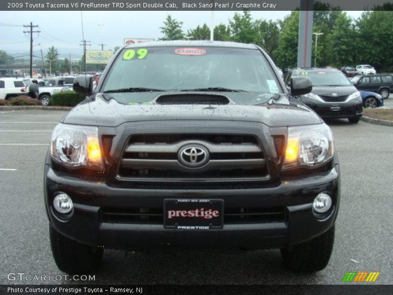Black Sand Pearl / Graphite Gray 2009 Toyota Tacoma V6 PreRunner TRD Sport Double Cab